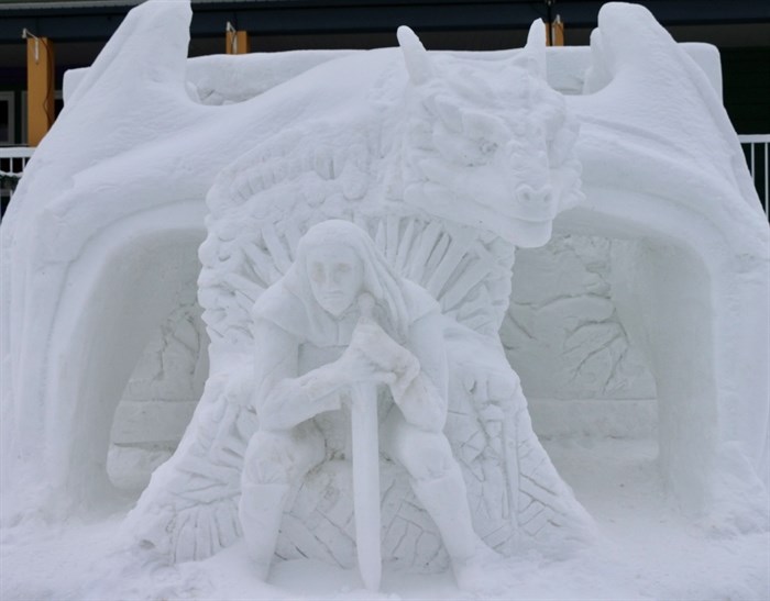 vernon Winter Carnival 2023 snow carving event at Silver Star Mountain Resort. 