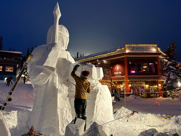 Vernon Winter Carnival 2023 snow carving contest at Silver Star Mountain Resort. 