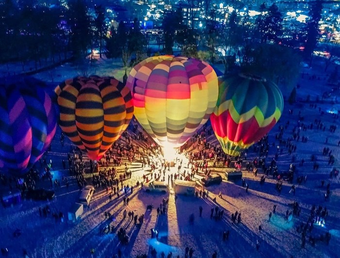 Vernon Winter Carnival 2023 Balloon Glow event. 