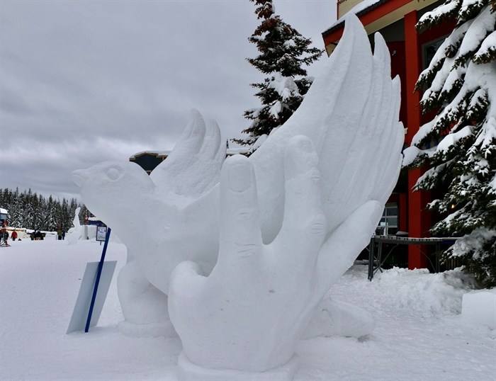 Vernon Winter Carnival 2023 snow carving competition at Silver Star Mountain Resort. 