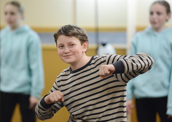 Acting student Aleksander Filipovic performs his routine in Studio 1.