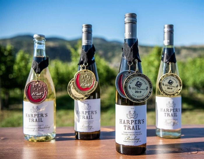 Award winning wines of Harpers Trail Estate Winery in Kamloops. 