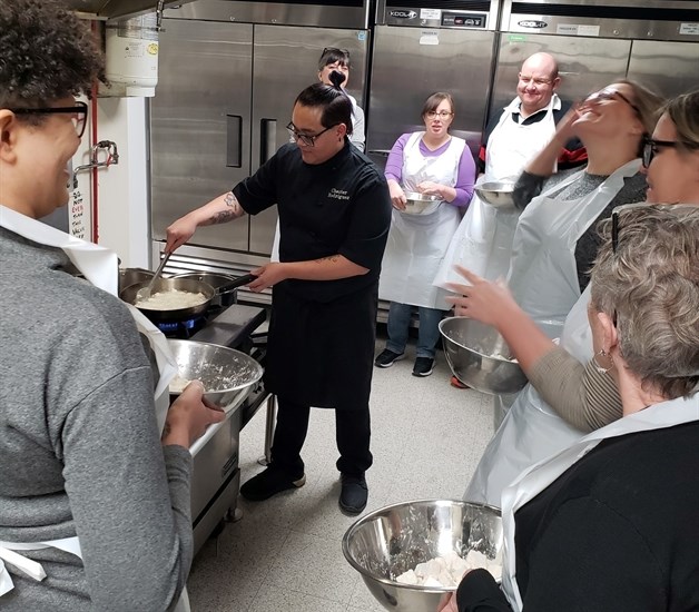 Chef Chezter Rodriquez-Wieck is teaching cooking classes at his new business, Kuzina Messer Culinaire.