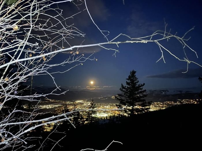 Full March moon over Kamloops. 