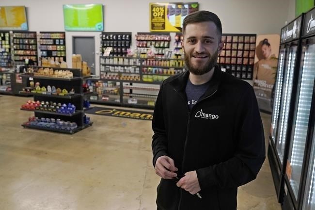 Store manager Josh Poole is pictured in a Mango Cannabis medical marijuana dispensary, Monday, March 6, 2023, in Oklahoma City. Oklahoma voters will decide Tuesday whether to make the state one of the most conservative to green light cannabis use for adults. 