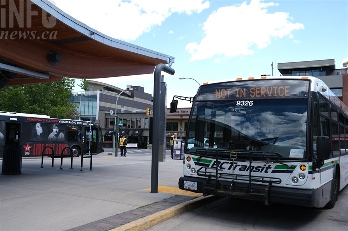 FILE PHOTO - Kelowna's transit exchange downtown is seen in this July 23, 2020 photo.