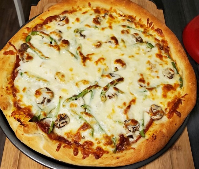 Montreal-style pizza made by Vernon resident Brian Hooles. 