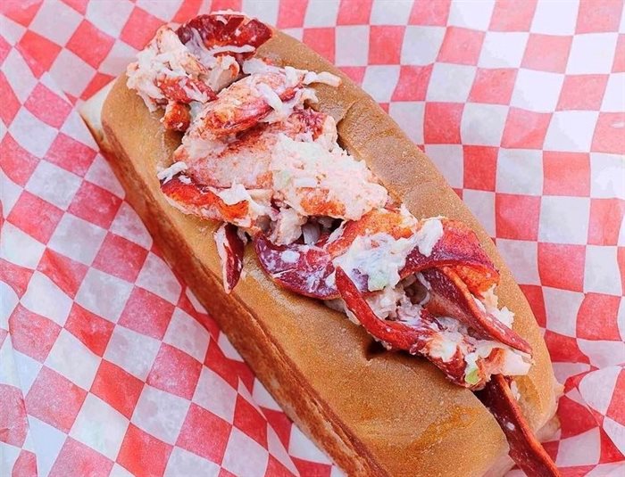 Lobster roll by The Lobster Pot food truck business based in Vernon. 