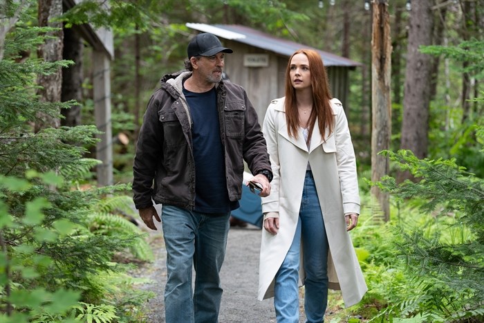 Morgan Kohan and co-star Scott Patterson in a scene from Sullivan's Crossing.