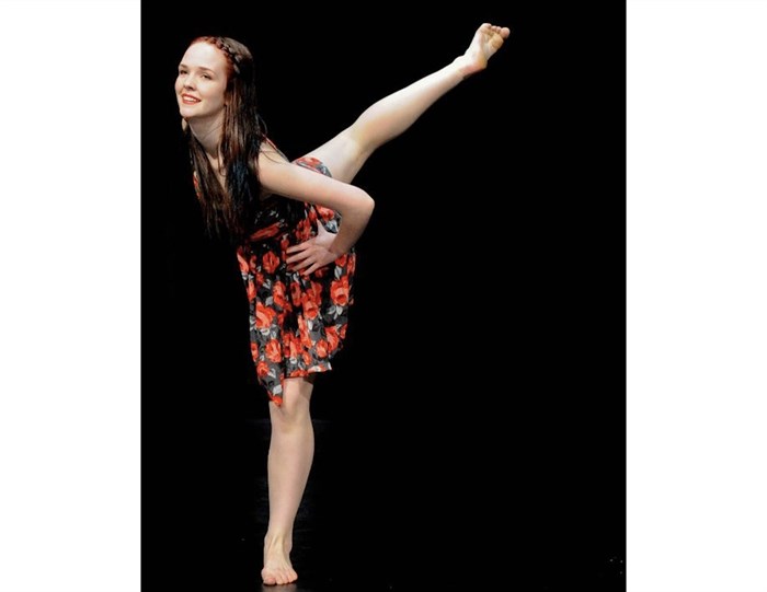 Morgan Kohan performs one of her dance routines on stage when she was a member of the Okanagan Dance Studios in her teens.