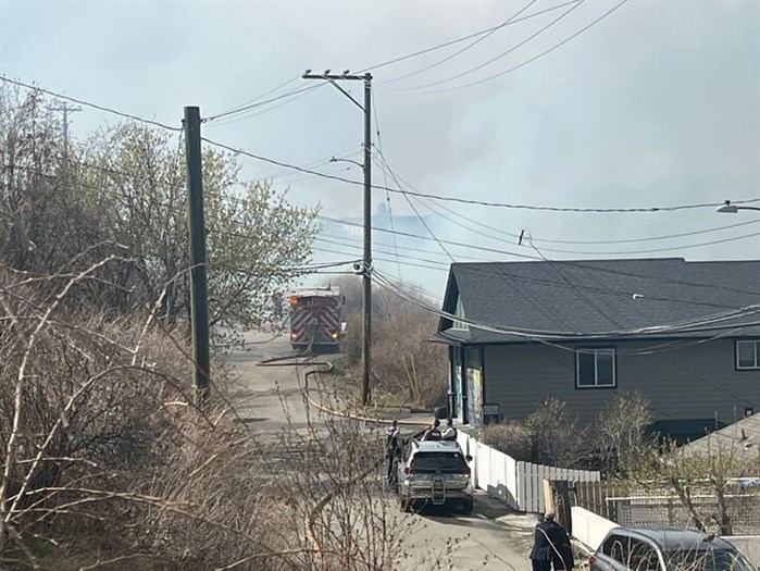 Kamloops fire crews are on the scene of brush fire this afternoon, Wednesday, April 19, 2023.