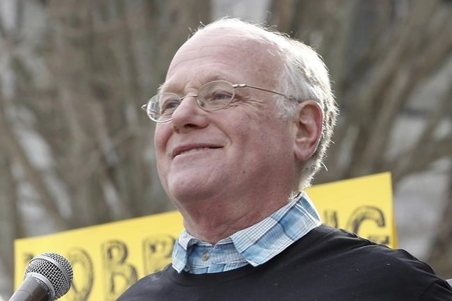 FILE - Ben Cohen, of Ben and Jerry's Ice Cream, during a rally at the Statehouse in Concord, N.H., Jan. 21, 2015. Cohen has launched a nonprofit cannabis line with the mission of righting what it calls the wrongs of the war on drugs.