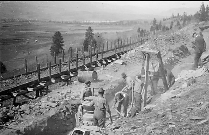 Construction by the Vernon Irrigation District, 1920.