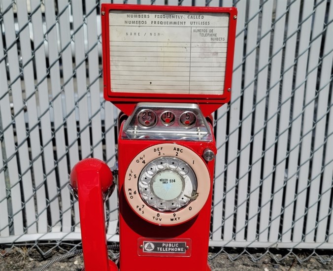 Saber Coatings antique phone painted red