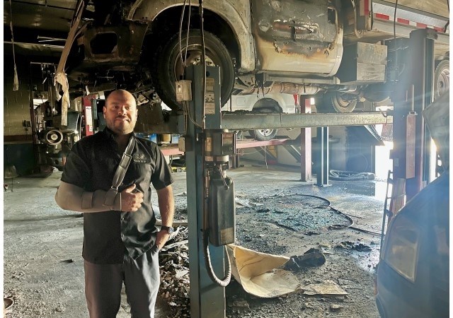 Drago's Autopro co-owner Rob Guido said a fire on Saturday, May 13, started with this truck before spreading throughout the shop.
