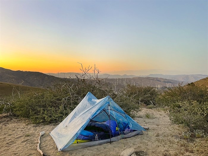 Alyssa Kroeker's campsite for the night in the mountains of southern California.