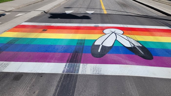 This crosswalk was painted one week ago.
