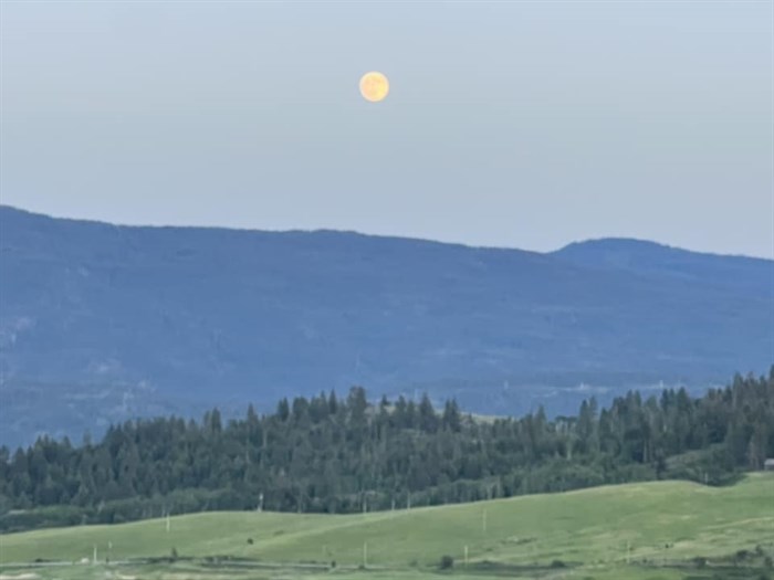 The June full moon seen from Sparkling Hills, Vernon. 