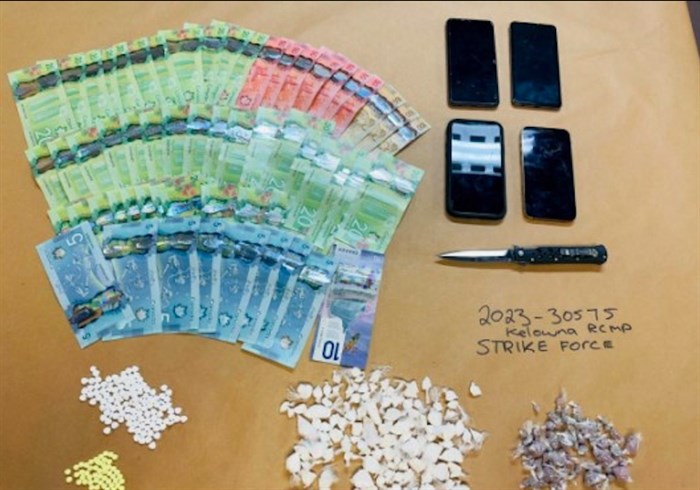 Drugs and money seized from a new driver in Kelowna.