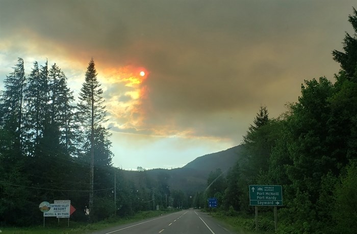 Blankets of smoke from the Newcastle Creek wildfire smothered Sayward, and much of Vancouver Island, while it was out of control at the end of May.