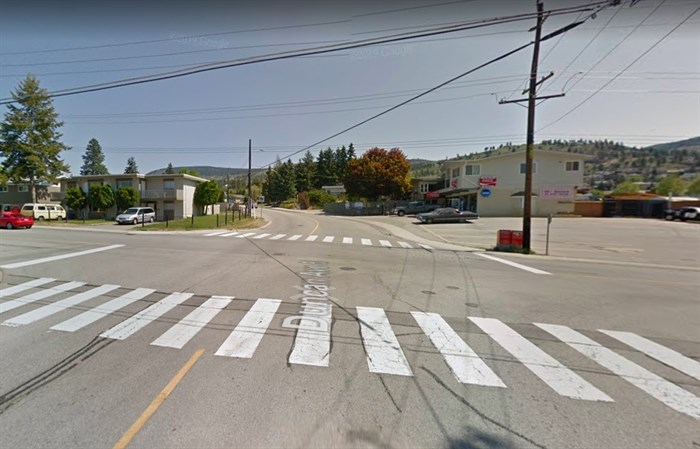 The intersection of Duncan Avenue and Columbia Street in Penticton.