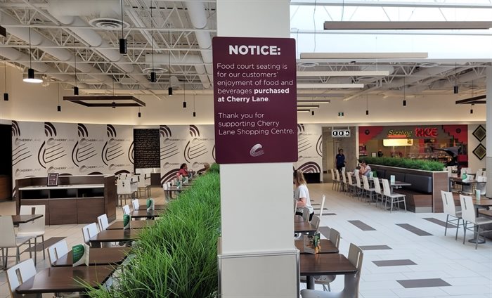 "Food court seating is for our customers
