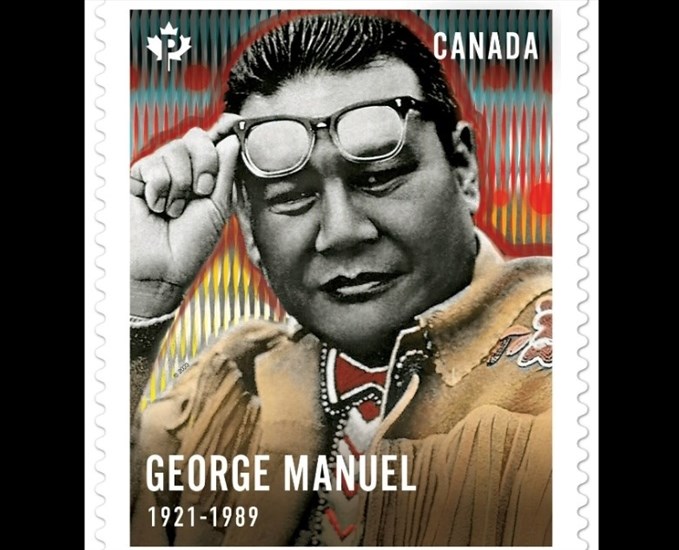 A Canada Post commemorative postage stamp of late First Nations political leader George Manuel. 