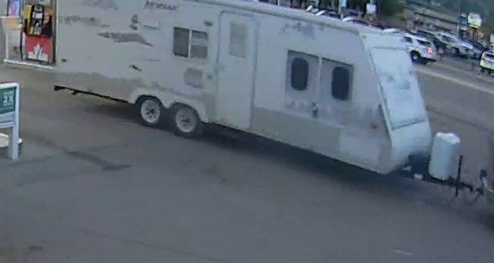 Bolton was towing this camper trailer on July 7, 2023, but has since been seen in Kamloops with a different trailer.