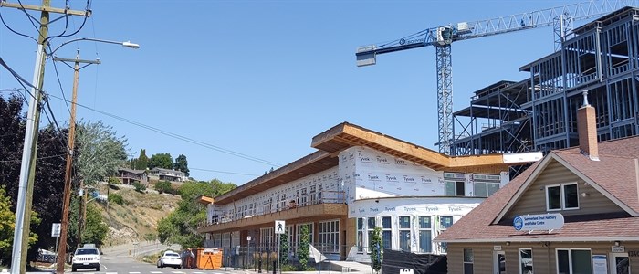 Construction is well underway on what could become the Bottleneck Wine Centre in Summerland.