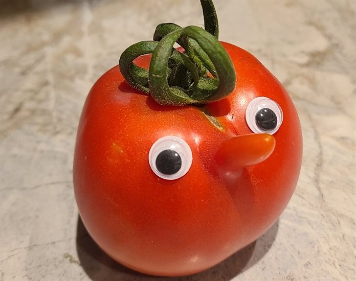 A tomato with a nose, Kelowna. 