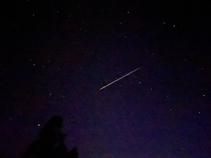 Meteor streaking across Kamloops sky. 