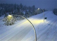 Britton Creek on the Coquihalla Highway south of Merritt at 6:21 a.m.
