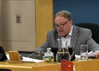 FILE PHOTO - Kamloops mayor Reid Hamer-Jackson at a March 28, 2023 council meeting.