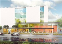 This five storey mini-storage building planned for the North End of Kelowna&#39;s downtown will not only generate more electricity than it uses but will suck some carbon from the air into its walls for decades to come.