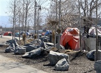 The growing number of homeless in Kelowna has led to a major expansion of the city&#39;s outdoor sheltering site next to the Okanagan Rail Trail.