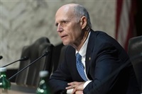 FILE - Sen. Rick Scott, R-Fla., speaks, during a Senate Armed Services Committee hearing on Capitol Hill in Washington, March 14, 2024. Scott says his decision to vote against a proposed amendment to legalize marijuana in Florida is deeply personal due to his family&#39;s long history of addiction.
