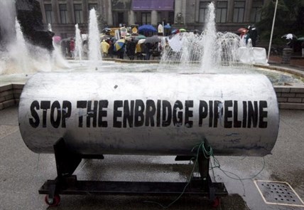 A protest held against the Northern Gateway pipeline in Vancouver.