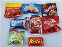 Cannabis-laced edibles are shown in a BC RCMP handout photo. Police say they have seized more than 120,000 cannabis-laced edibles, including chocolate and candies with packaging that mimics recognizable treats, in an investigation aimed at dismantling a criminal network on Vancouver Island. 