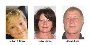 Nathan O'Brien and his grandparents Kathy and Alvin Liknes are shown in Calgary Police Service handout photos. It's now been two weeks since the mysterious disappearance of a five-year-old Calgary boy and his grandparents.