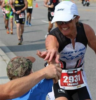 Laurelee Nelson during the Ironman race.