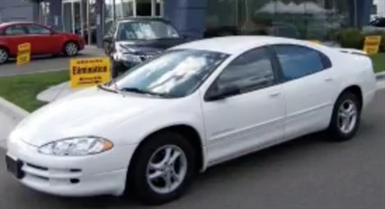 Police are looking for a car like this—a white 1998 Chrysler Intrepid—with B.C. licence plate AF765A.