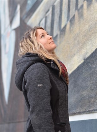 Marie Anna Michaud, 19, felt compelled to help after a vandal painted obscenities on one of Vernon's heritage murals. 