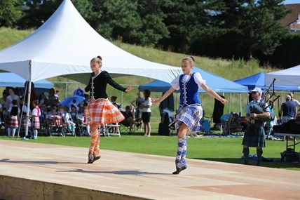 Highland dancers compete at the Kamloops Highland Games on Saturday.