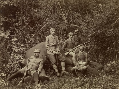 Franz Ferdinand's hunting elephants in Ceylon in January, 1893.