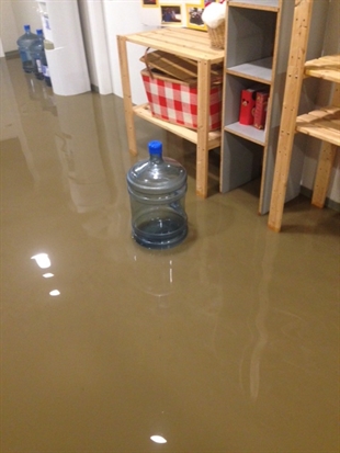 Water filled the Bechtold Centre May 5, 2017. 