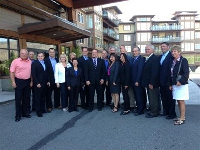 A picture of the B.C. Conservative caucus tweeted by industry minister James Moore Friday at The Cove resort in West Kelowna.