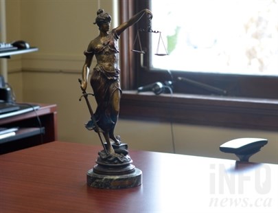 The Lady Justice statue in Hewson's judge's chambers. 