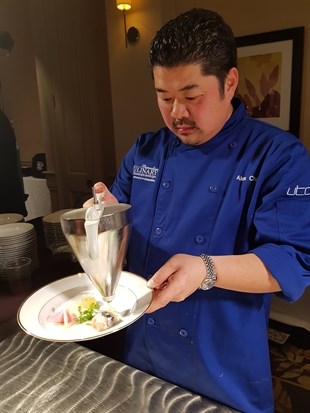 Chef Alex Chen in the first competition on Friday, Feb. 2, 2018.