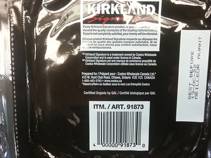 Kirkland Signature Organic Lean Ground Beef - back of package