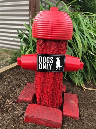 An ornamental fire hydrant made by Ron Betts in Kamloops.
